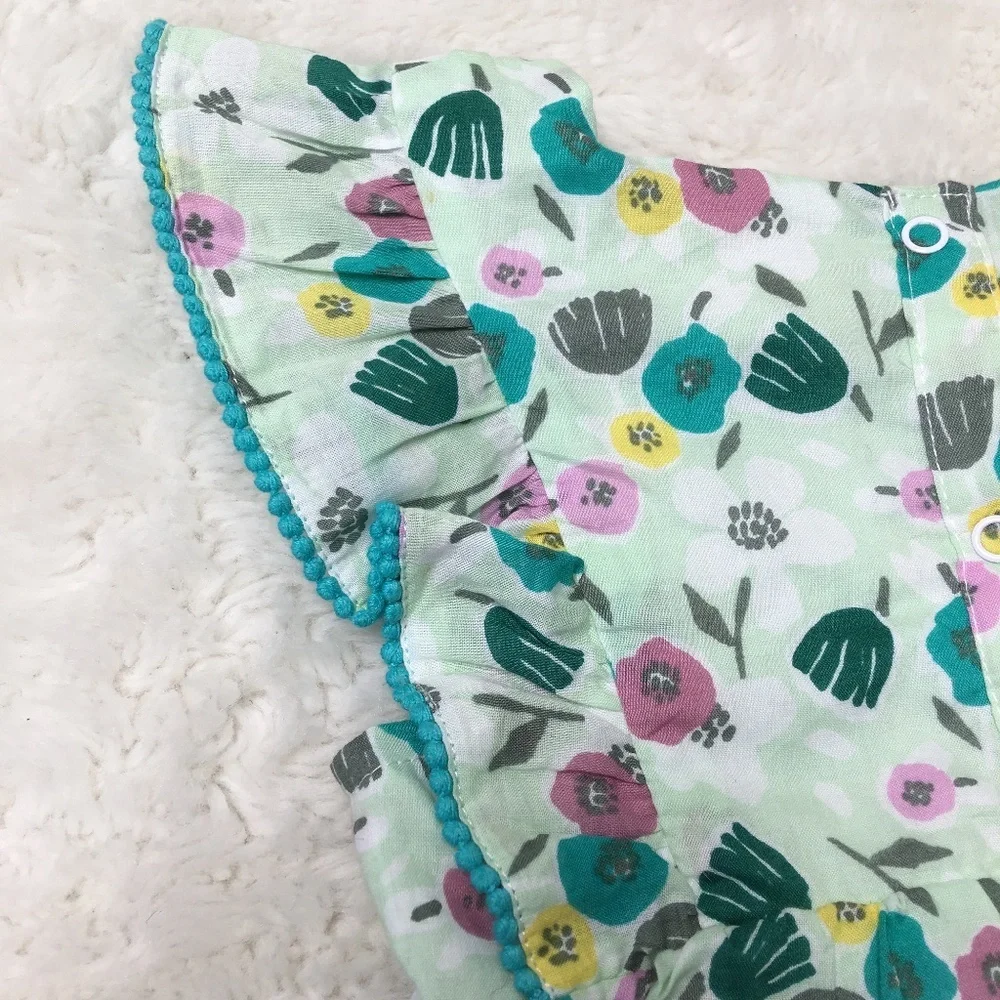 Peek Baby Girl Floral Blouse Top Size 6-12 Months